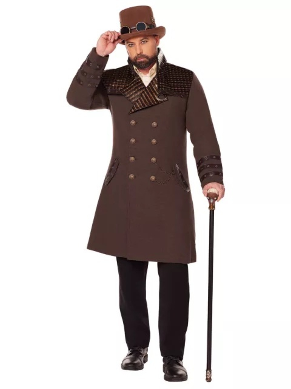 Spirit Halloween Steampunk Trenchcoat Large L Plague Doctor Brown Victorian